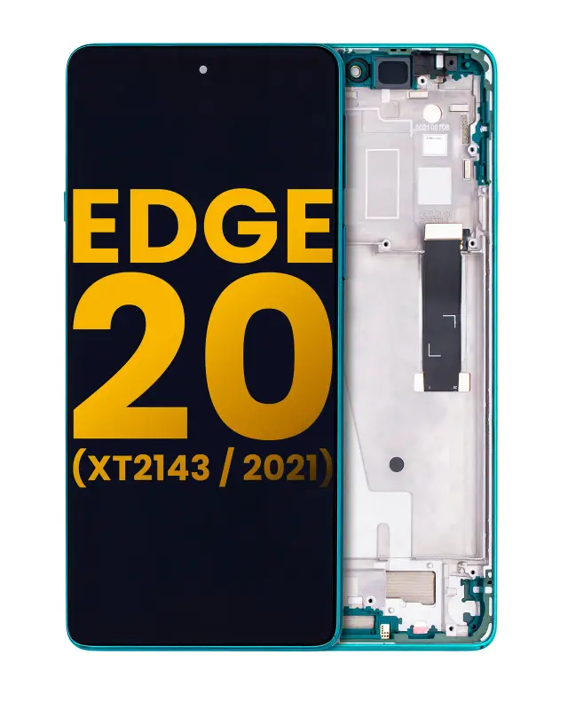 Écran LCD avec châssis pour Motorola Edge 20 (XT2143 / 2021) (reconditionné, Frosted Emerald)