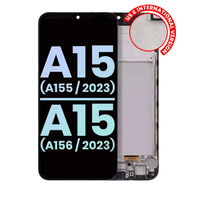 Écran OLED avec châssis pour Samsung Galaxy A15 4G (A155 / 2023) / A15 5G (A156 / 2023) (version US & internationale, pack service origine, toutes couleurs)