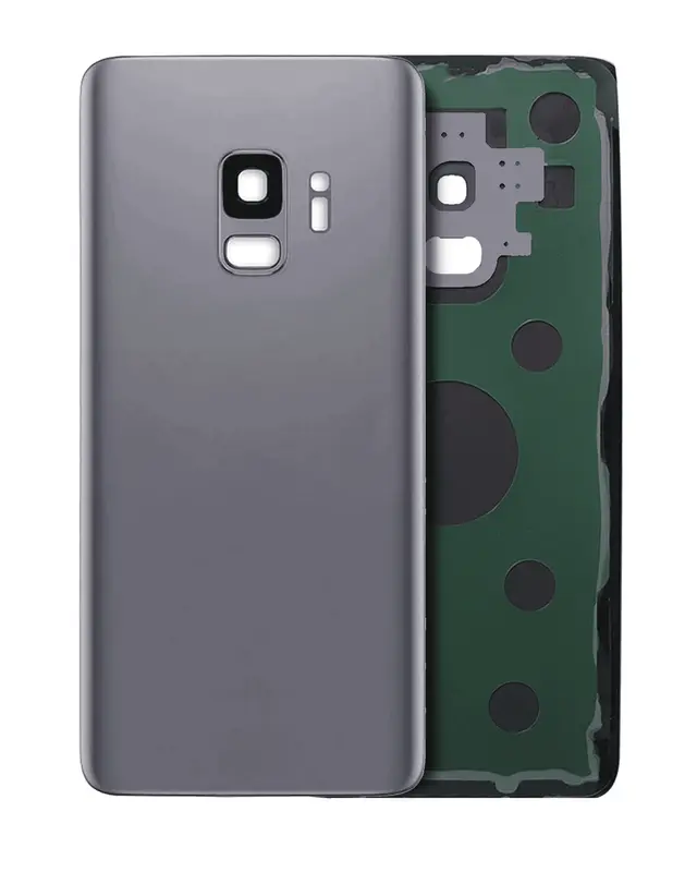 Vitre arrière pour Samsung Galaxy S9 (sans logo, compatible premium, Titanium Gray)