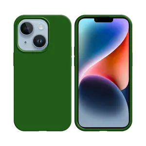 Coque Silicone Compatible pour Apple iPhone 14 (#52) Vert Foncé
