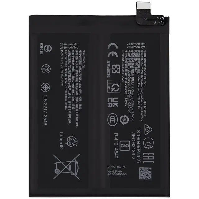 Batterie pour Realme GT 6 (International Version) / Realme GT 6T / Realme GT Neo6 / Realme GT Neo6 SE (BLPA51)