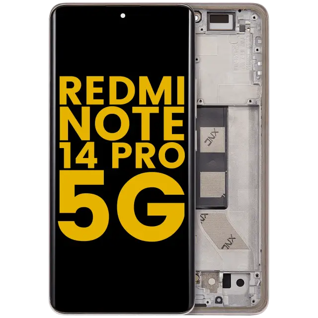 Écran OLED avec châssis pour Xiaomi Redmi Note 14 Pro 5G (reconditionné, Sand Gold)
