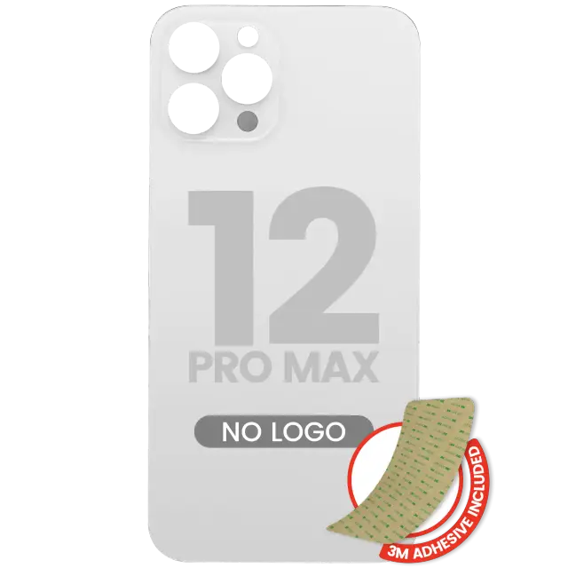 Vitre arrière pour Apple iPhone 12 Pro Max (No Logo / Large Camera Hole, argent)