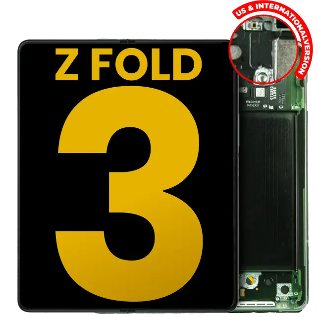Écran OLED intérieur avec châssis pour Samsung Galaxy Z Fold 3 5G (version US & internationale, reconditionné, Phantom Green)