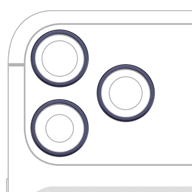 Anneau de contour de caméra arrière pour Apple iPhone 17 Pro / 17 Pro Max (Deep Blue, lot de 3)