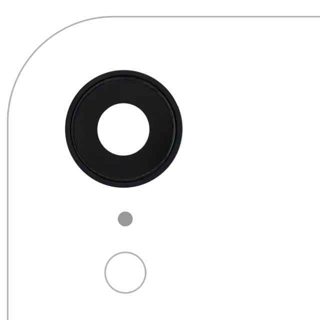 Lentille de caméra arrière avec support et anneau pour Apple iPhone XR (compatible premium, noir, lot de 10)