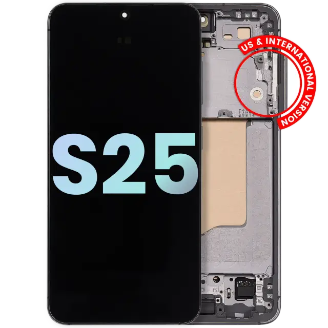 Écran OLED avec châssis pour Samsung Galaxy S25 5G (version US & internationale, pack service origine, Silver Shadow)
