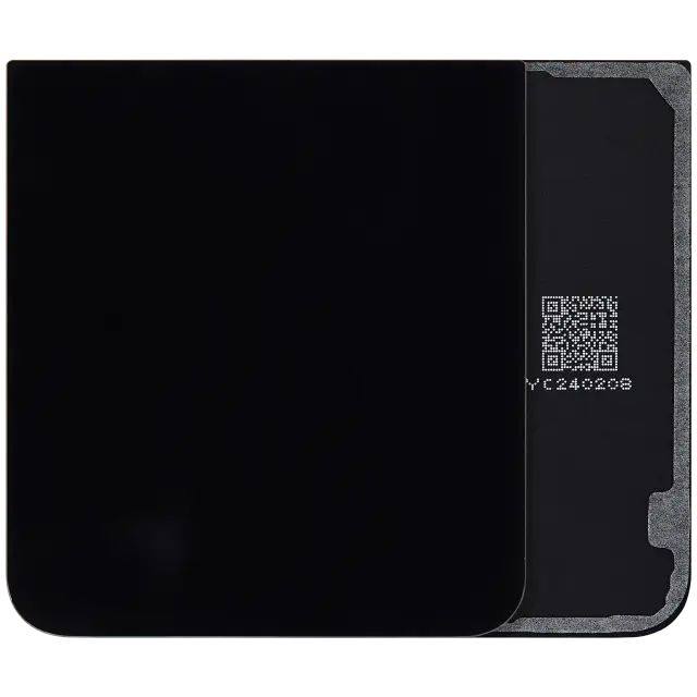 Vitre arrière pour Samsung Galaxy Z Flip 7 FE 5G (F761) (sans logo, compatible premium, noir)