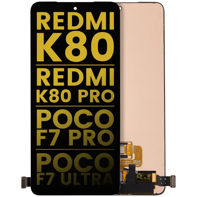 Écran OLED sans châssis pour Xiaomi Redmi K80 / K80 Pro / Poco F7 Pro / Poco F7 UItra (reconditionné, toutes couleurs)