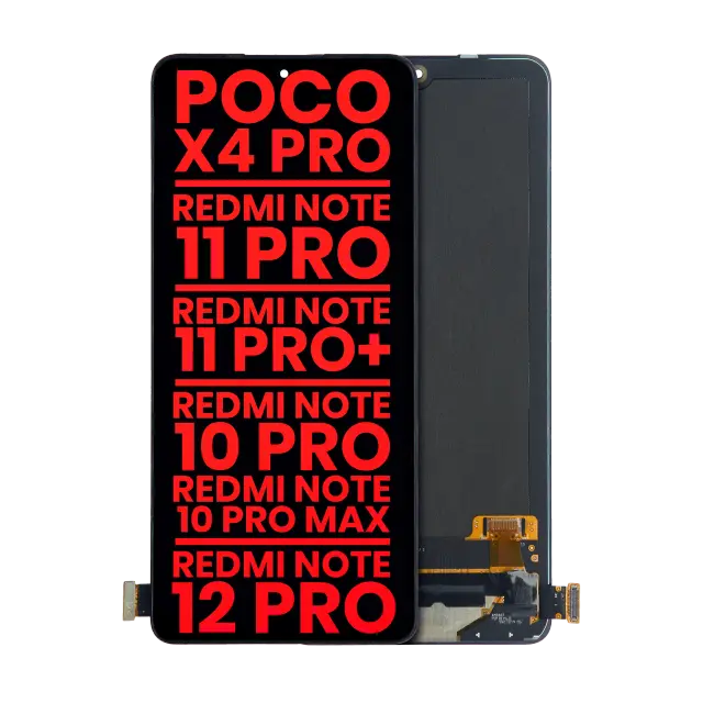 Écran OLED sans châssis pour Xiaomi Poco X4 Pro 5G / Redmi Note 11 Pro 4G / Note 11 Pro 5G / Note 11 Pro+ 5G / Redmi Note 10 Pro / Redmi Note 10 Pro Max / Redmi Note 11E Pro / Redmi Note 12 Pro 4G (compatible premium, toutes couleurs)