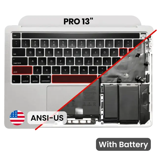 Châssis supérieur avec batterie et clavier ANSI US pour Apple MacBook Pro 13" A2251 (2020) (argent)
