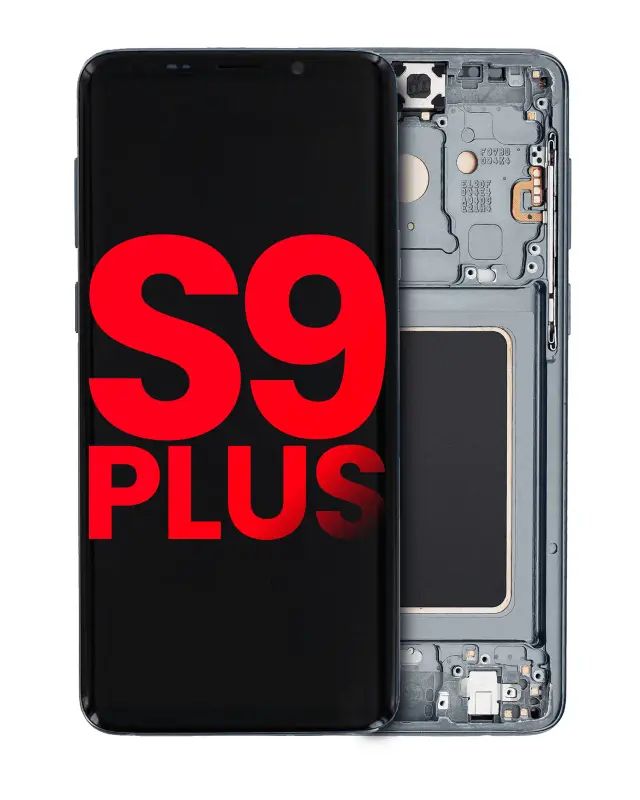 Écran OLED avec châssis pour Samsung Galaxy S9 Plus (compatible premium, Titanium Gray)