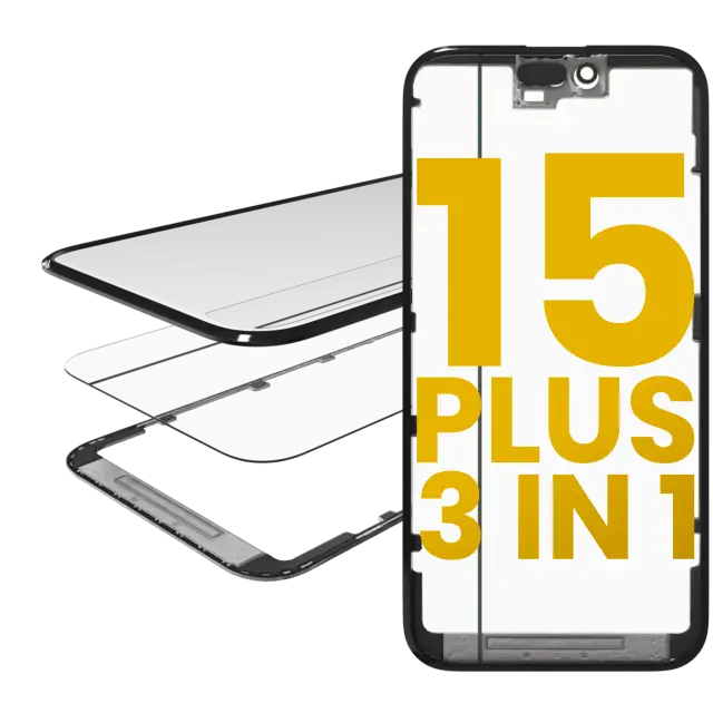 Vitre d’écran avec OCA pour Apple iPhone 15 Plus (OCA Master)