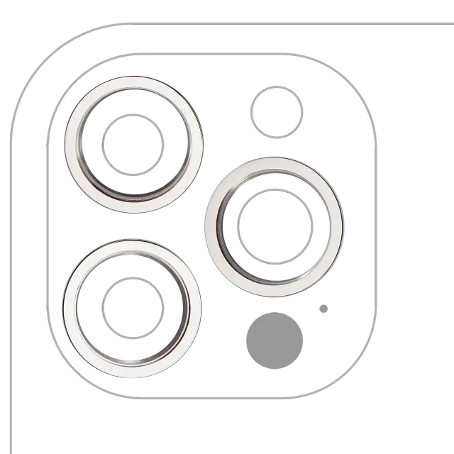 Anneau de contour de caméra arrière pour Apple iPhone 12 Pro Max (argent, lot de 3, lot de 10)