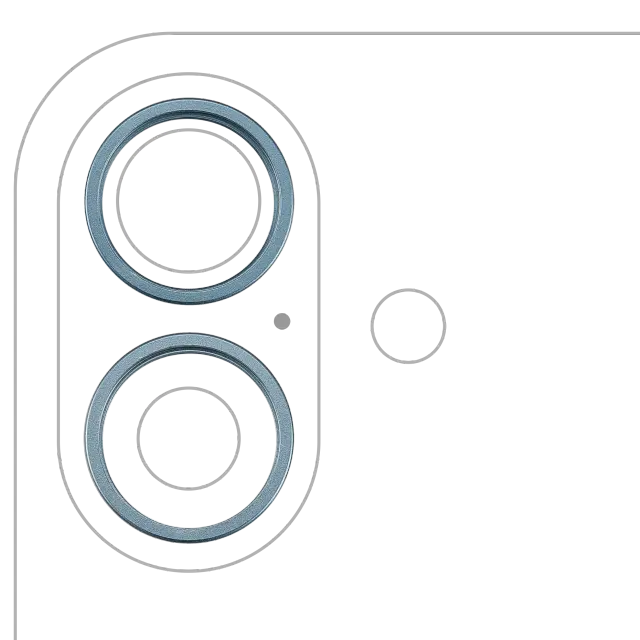 Anneau de contour de caméra arrière pour Apple iPhone 16 / 16 Plus (lot de 2, turquoise, lot de 10)