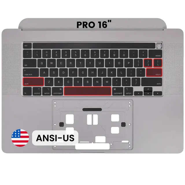 Châssis supérieur avec clavier ANSI US pour Apple MacBook Pro 16" A2141 (2019) (OEM New, gris sidéral)