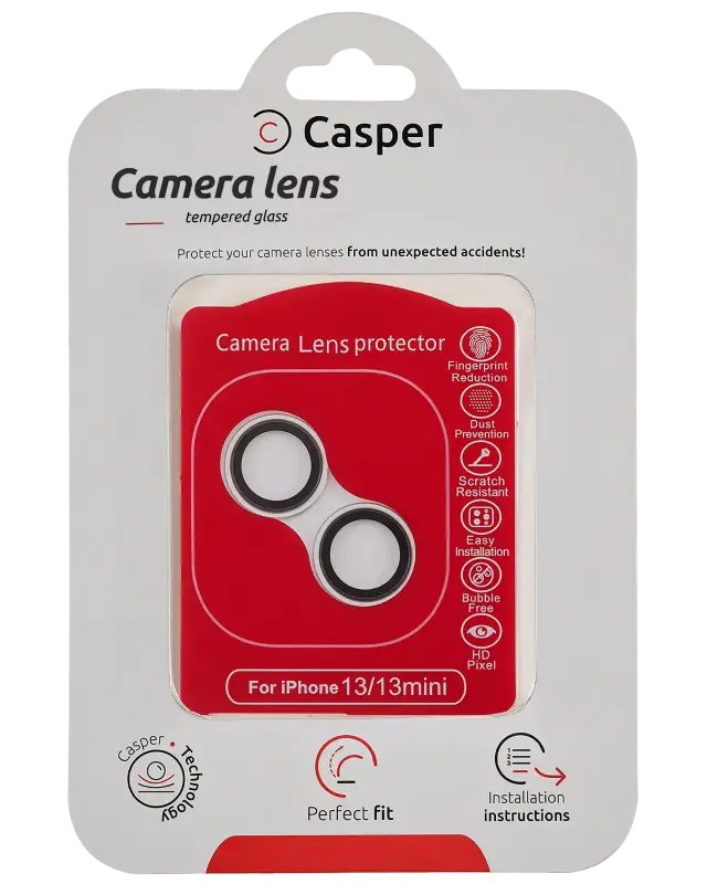Protection de lentilles de caméra pour Apple iPhone 13 / 13 Mini (argent, transparent)