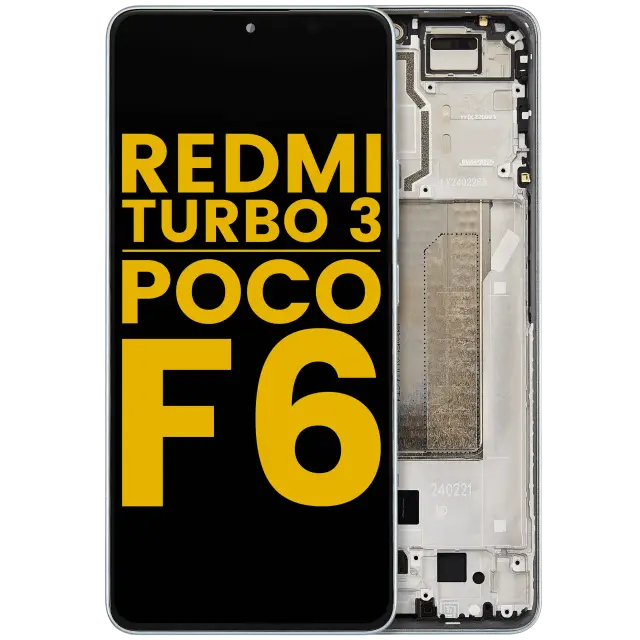 Écran OLED avec châssis pour Xiaomi Redmi Turbo 3 / Xiaomi Poco F6 (reconditionné, vert)
