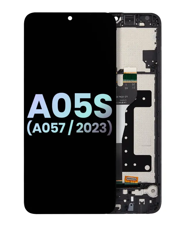Écran LCD avec châssis pour Samsung Galaxy A05s (A057 / 2023) (pack service origine, noir)