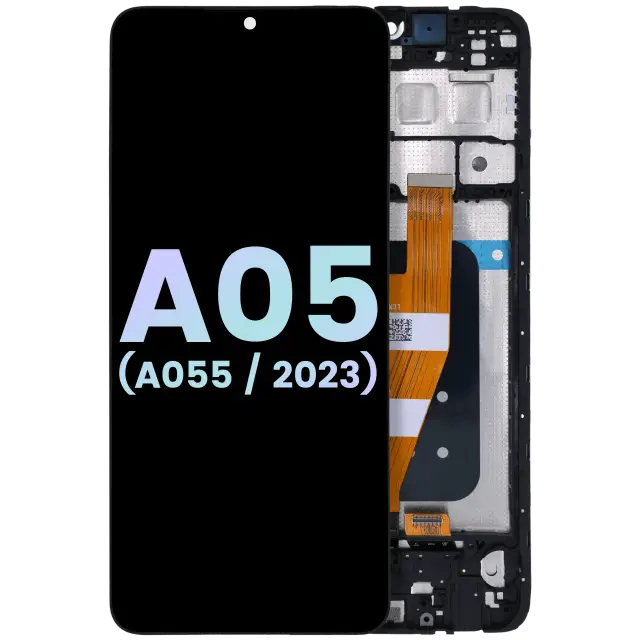 Écran OLED avec châssis pour Samsung Galaxy A05 (A055 / 2023) (pack service origine, noir)