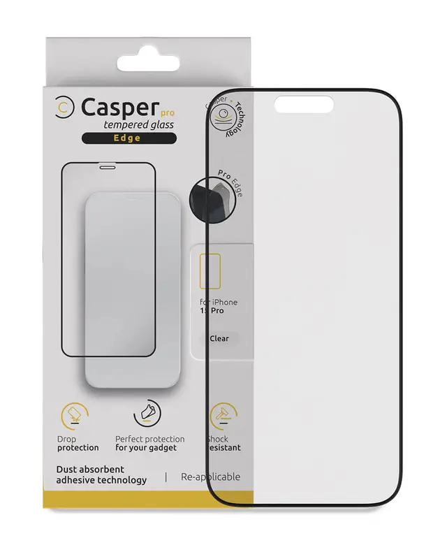 Verre trempé pour iPhone 15 Pro (blister, transparent) — réf. 107082000192
