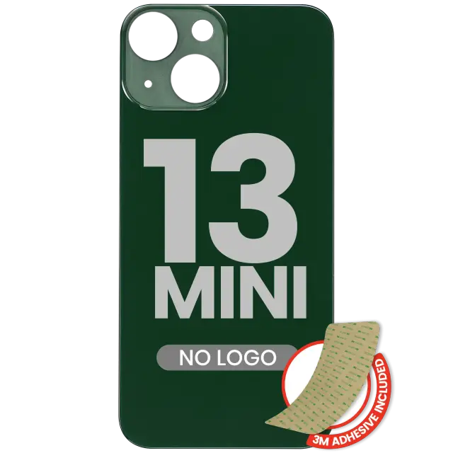 Vitre arrière pour Apple iPhone 13 Mini (No Logo / Large Camera Hole, vert)