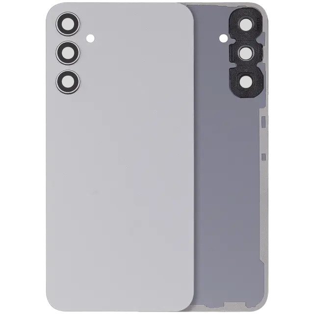 Capot arrière avec lentilles pour Samsung Galaxy A34 5G (A346 / 2023) (sans logo, compatible, argent) — vue 1