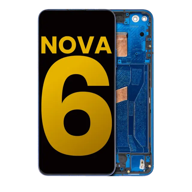 Écran LCD avec châssis pour Huawei Nova 6 5G (reconditionné, bleu)
