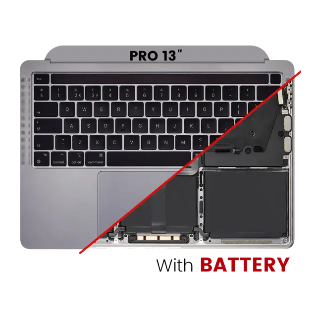 Châssis supérieur avec batterie et clavier ISO UK pour Apple MacBook Pro 13" A2338 (2020) (gris sidéral) — réf. 107082071834