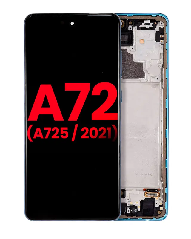 Écran OLED avec châssis pour Samsung A72 (A725 / 2021) (6.67") (compatible premium, Awesome Blue)