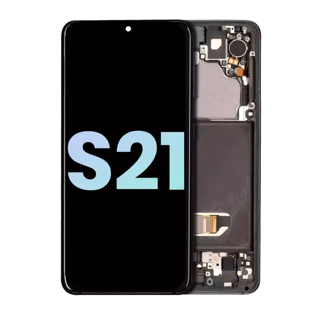 Écran OLED avec châssis pour Samsung Galaxy S21 5G (pack service origine, Phantom Gray)