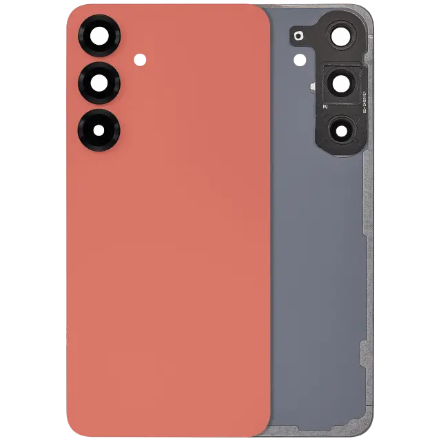 Vitre arrière pour Samsung Galaxy S25 Plus 5G (sans logo, compatible premium, Coral Red)