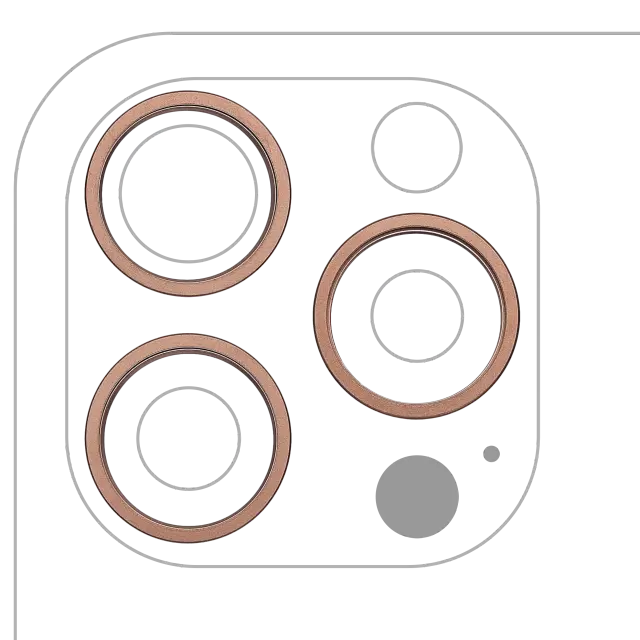 Anneau de contour de caméra arrière pour Apple iPhone 16 Pro / 16 Pro Max (lot de 3, titane sable, lot de 10)