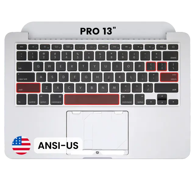 Châssis supérieur avec clavier ANSI US pour Apple MacBook Pro 13" A1425 (2012-2013) (OEM New)