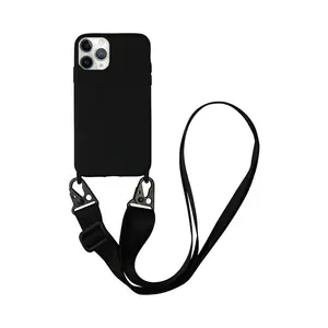 Coque Silicone avec Bandoulière Apple iPhone 11 Pro Max (#1) Noir