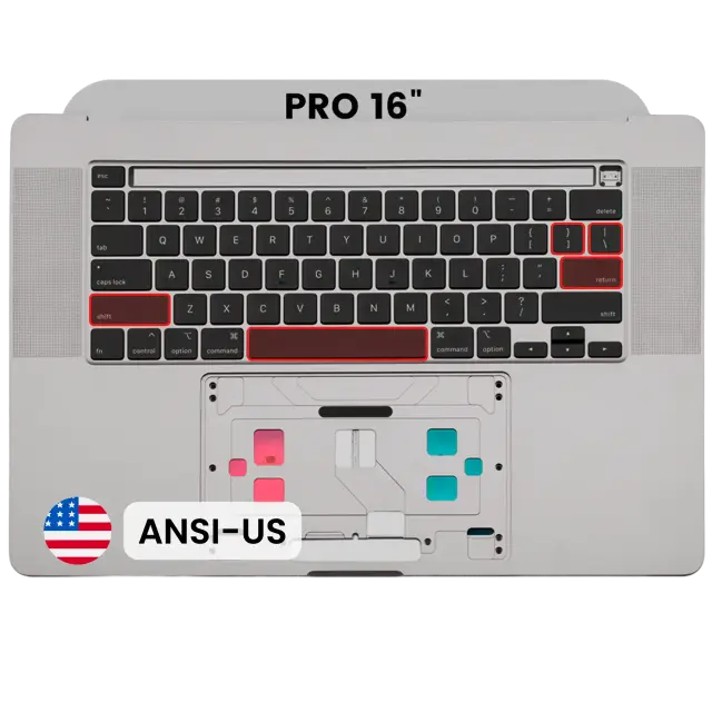 Châssis supérieur avec clavier ANSI US pour Apple MacBook Pro 16" A2141 (2019) (origine d'occasion, gris sidéral)