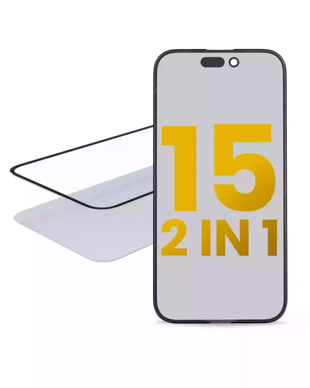 Vitre d’écran avec OCA pour Apple iPhone 15 (OCA Master, lot de 2)