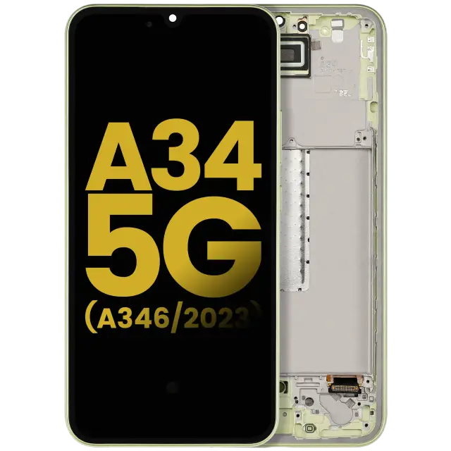 Écran OLED avec châssis pour Samsung Galaxy A34 5G (A346 / 2023) (reconditionné, Lime)