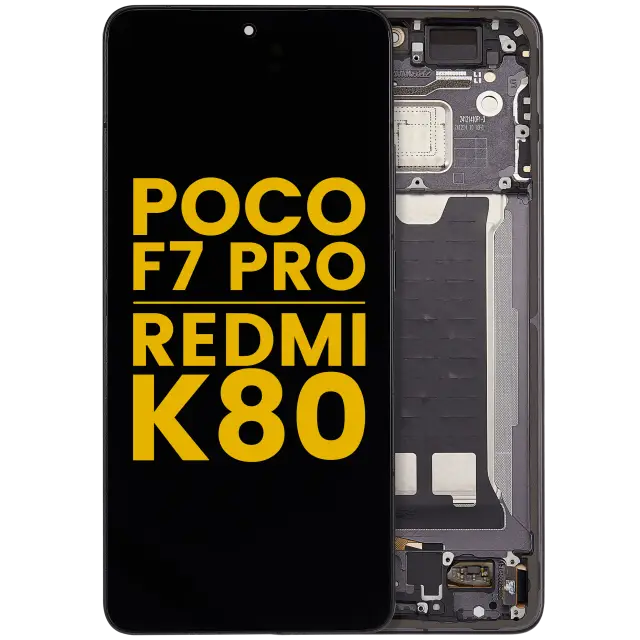 Écran OLED avec châssis pour Xiaomi Poco F7 Pro / Redmi K80 (reconditionné, noir)