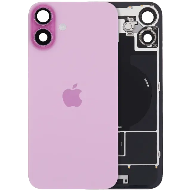 Vitre arrière avec MagSafe, NFC et nappe flash pour Apple iPhone 16 Plus (origine, rose)