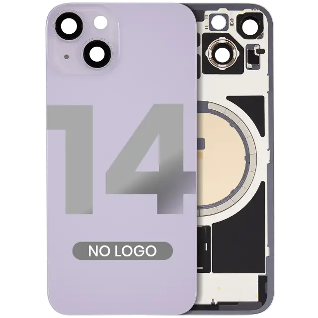 Vitre arrière pour Apple iPhone 14 (compatible, violet, sans logo)