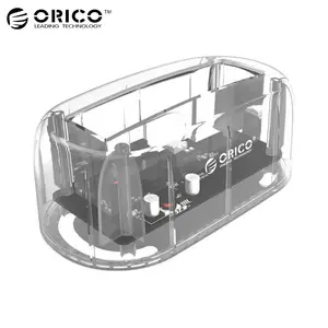 Station d'Accueil pour Disque Dur Orico 3.5” SATA III 6139U3-EU-CR-BP Transparent