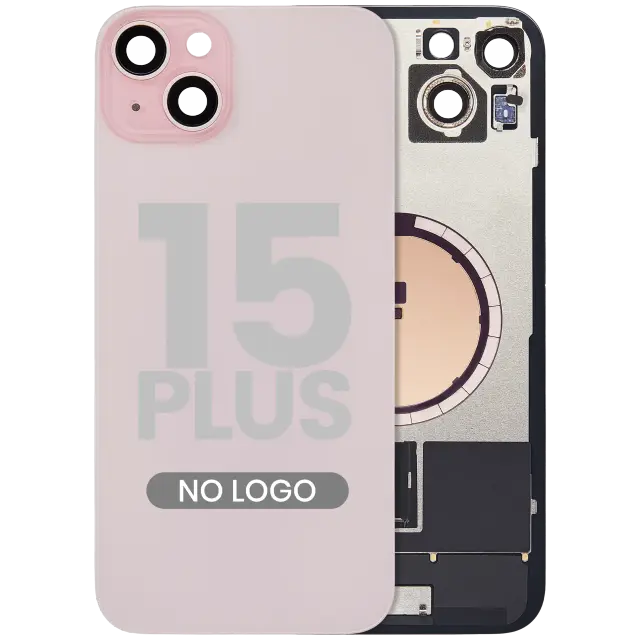 Vitre arrière pour Apple iPhone 15 Plus (sans logo, rose) — réf. 107183138944