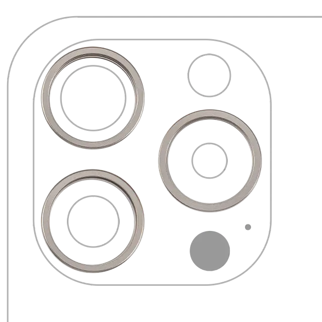 Anneau de contour de caméra arrière pour Apple iPhone 15 Pro (lot de 3, titane naturel, lot de 10)