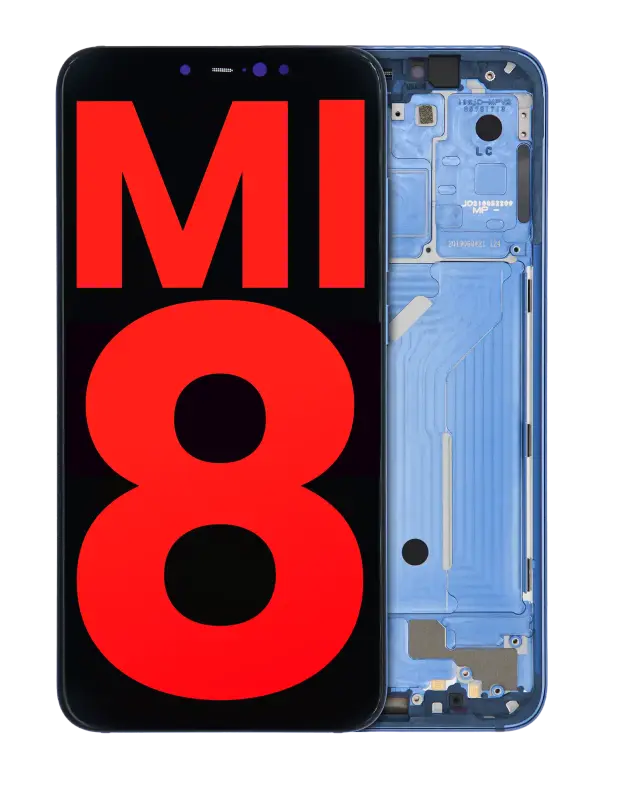 Écran OLED avec châssis pour Xiaomi Mi 8 (compatible premium, bleu)