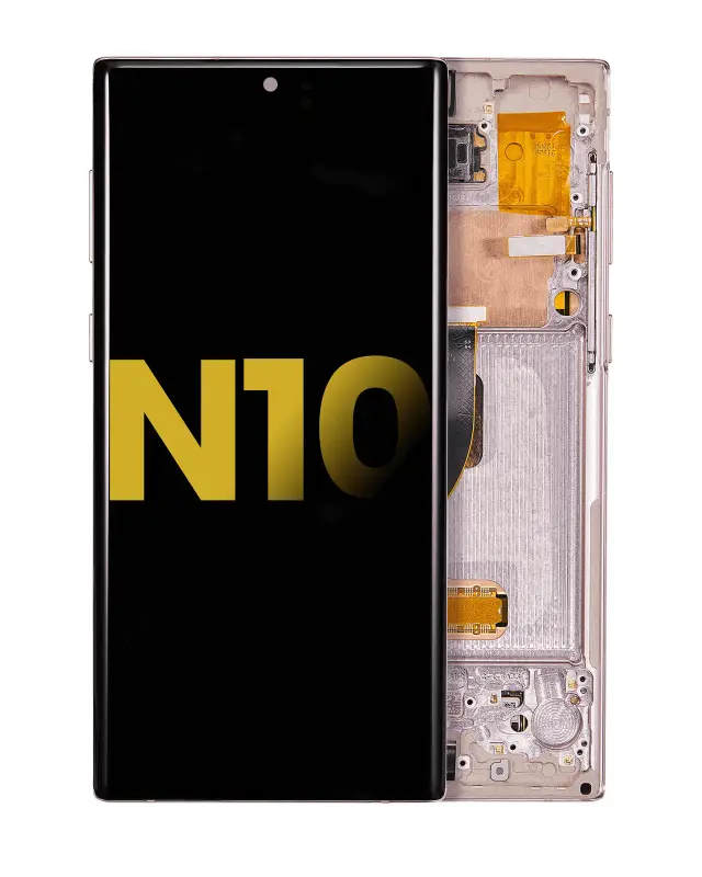 Écran OLED avec châssis pour Samsung Galaxy Note 10 (reconditionné, Aura Glow / Silver)