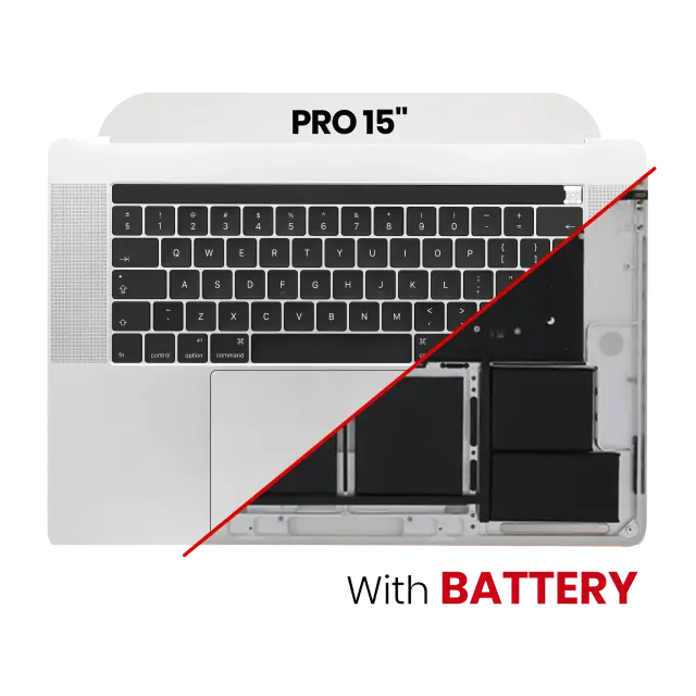 Châssis supérieur avec batterie et clavier ISO UK pour Apple MacBook Pro 15" A1707 (2016-2017) (argent)