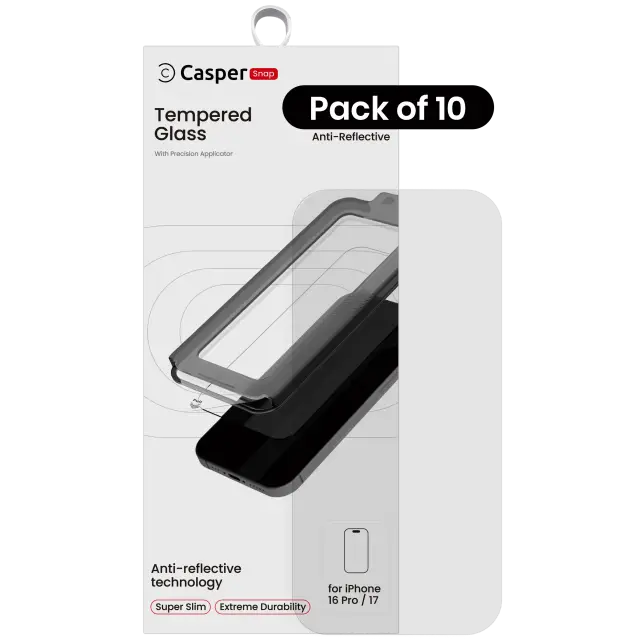Verre trempé pour Apple iPhone 16 Pro / 17 (AR Clear, lot de 10)