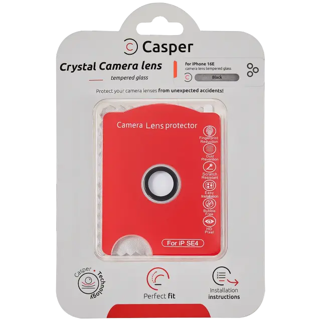 Protection de lentilles de caméra pour Apple iPhone 16E / 17E (argent, transparent)