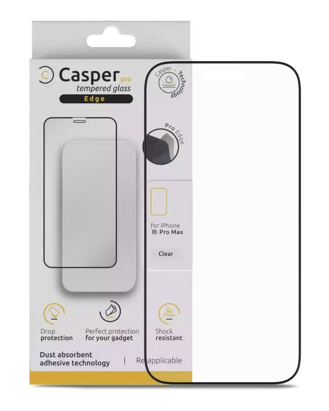Verre trempé pour iPhone 16 Pro Max / 17 Pro Max / 18 Pro Max (blister, transparent)